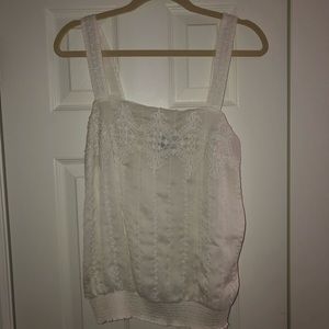 White House Black Market White Lace Tank Top